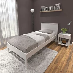 Cama de Solteiro 190 cm X 92 cm 42,4 cm Branco