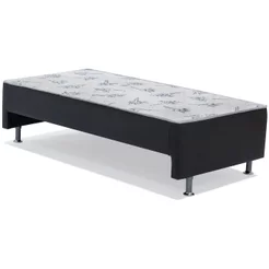 Cama Box Conjugada Solteiro Vazado Cori Ortobom Preto Preto