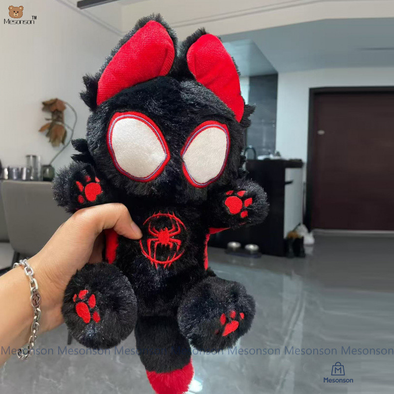 Boneca de pelúcia macia em forma de gato herói, brinquedo decorativo para o quarto, presente de aniversário para fãs de 
