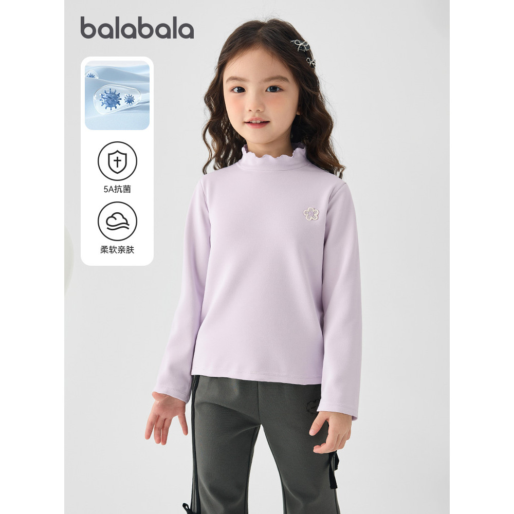 Barbara Meninas Camiseta de Manga Comprida Crianças Camisa de Fundo Antibacteriana Médio Grande Top Infantil Outono Inve
