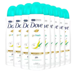 Kit 9 Desodorantes Aerosol Dove Go Fresh Pera e Aloe Vera 150ml