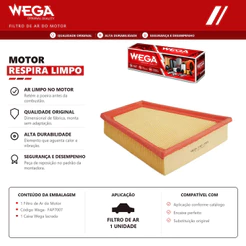 Filtro De Ar Do Motor Vw Fox 1.6 8v Gol 1.6 8v Polo 1.6 8v Saveiro 1.6 8v Voyage 1.6 8v – Wega Fap7007