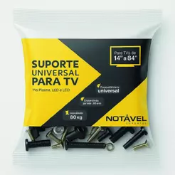 Suporte de TV Fixo Universal para TVs Plasma, Lcd, LED de 14" a 84 polegadas Preto Notável