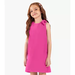 Vestido infantil em Crepe Light Rovi Kids Rosa