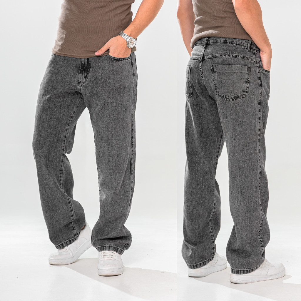 Calça Baggy Balão Jeans Grafite Marmorizada Streetwear Larga Skatista 36 ao 48