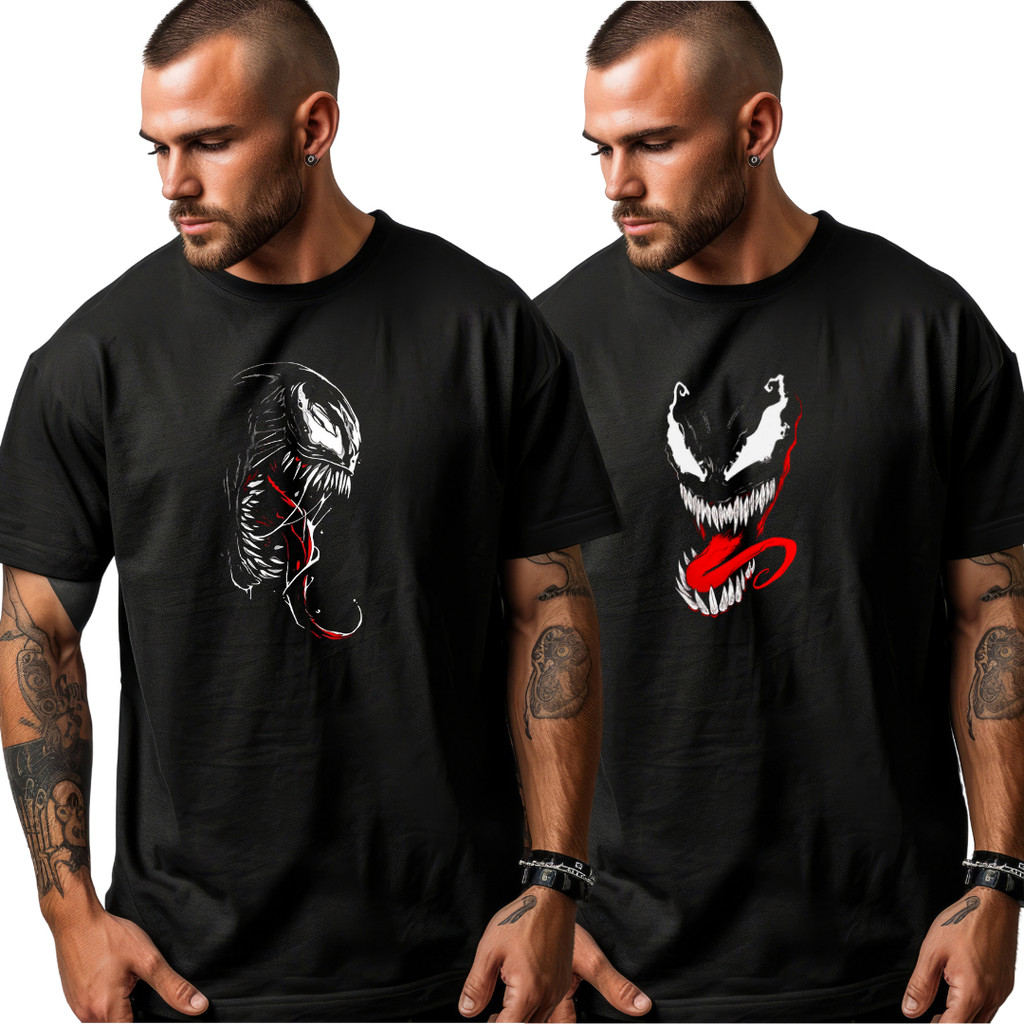 Kit 2 Camiseta Estampada Venom Street 
Premuim 100% Algodão Venom