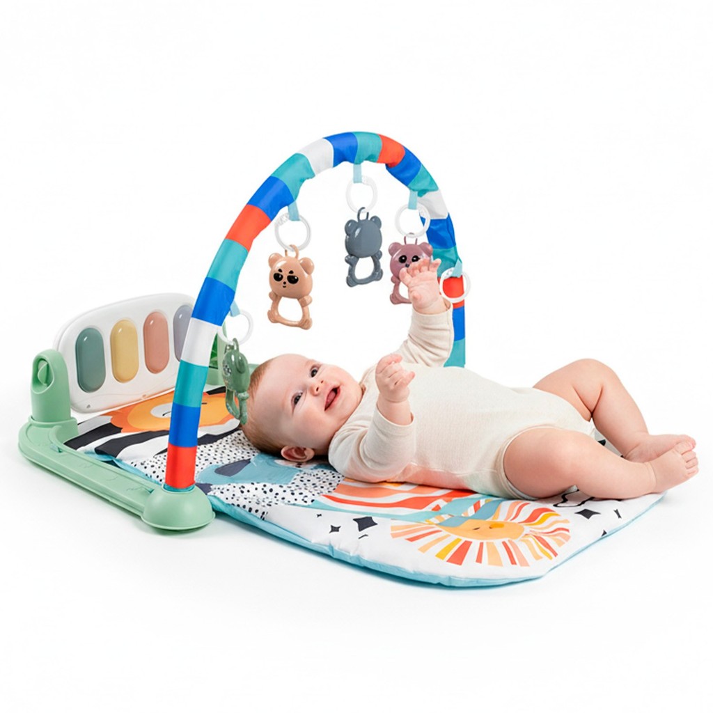 Tapete Ginásio de Atividades Sensorial Para Bebê Piano Musical Com Sons E Luz