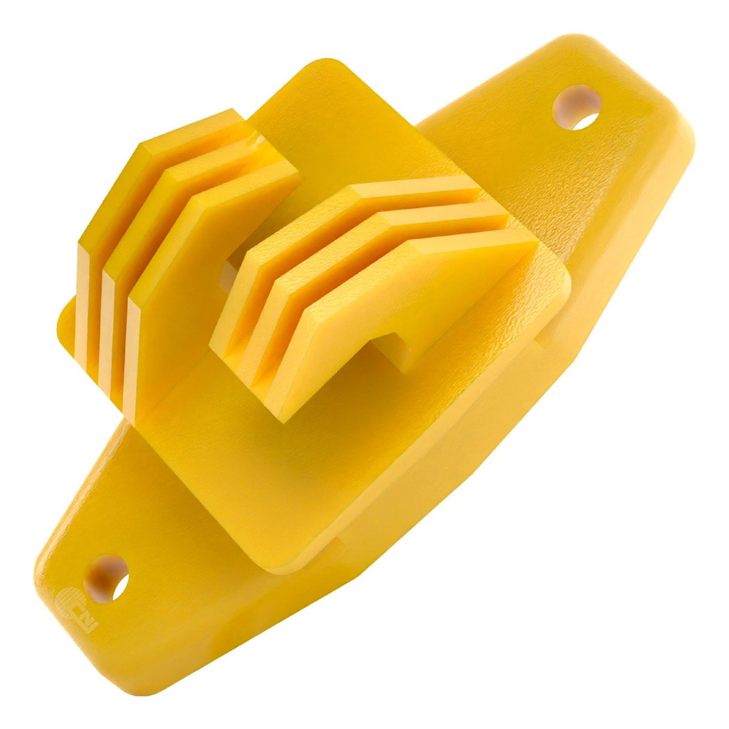 500un Isolador Tipo W Tradicional 74mm para Cerca Elétrica Premium Anti-UV Profissional Amarelo