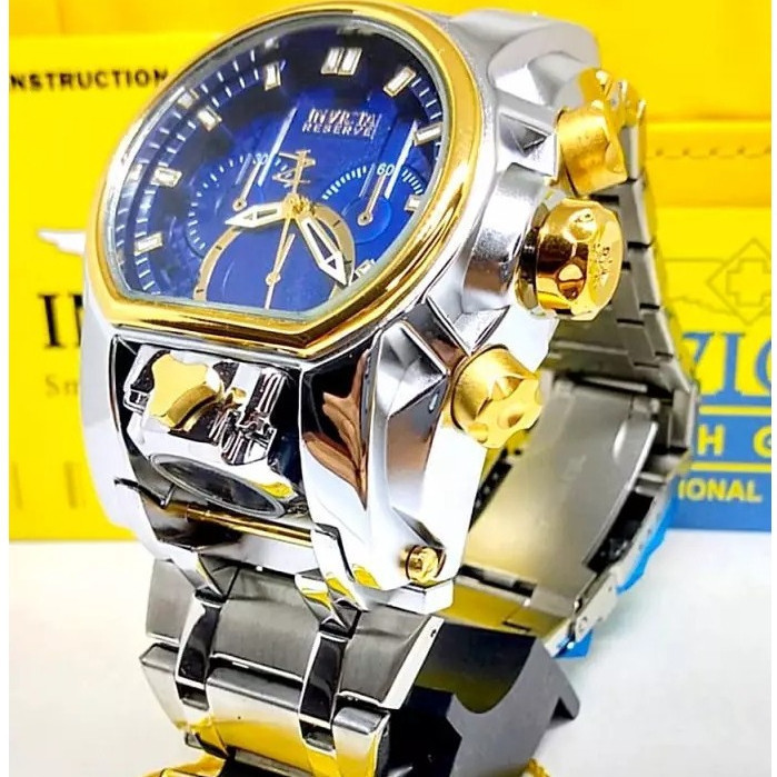 Relógio Invicta Zeus, Luxo Maculino, Magnum, Prata com Caixa, Pulseira, Prata, Pesado,