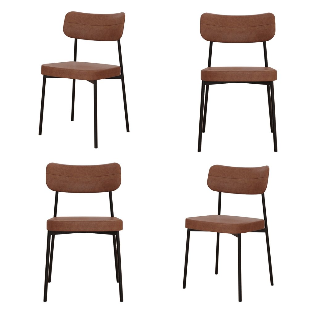 Kit com 4 Cadeiras para Sala de Jantar Mona Yescasa Preto/Whisky em Oferta na Shopee