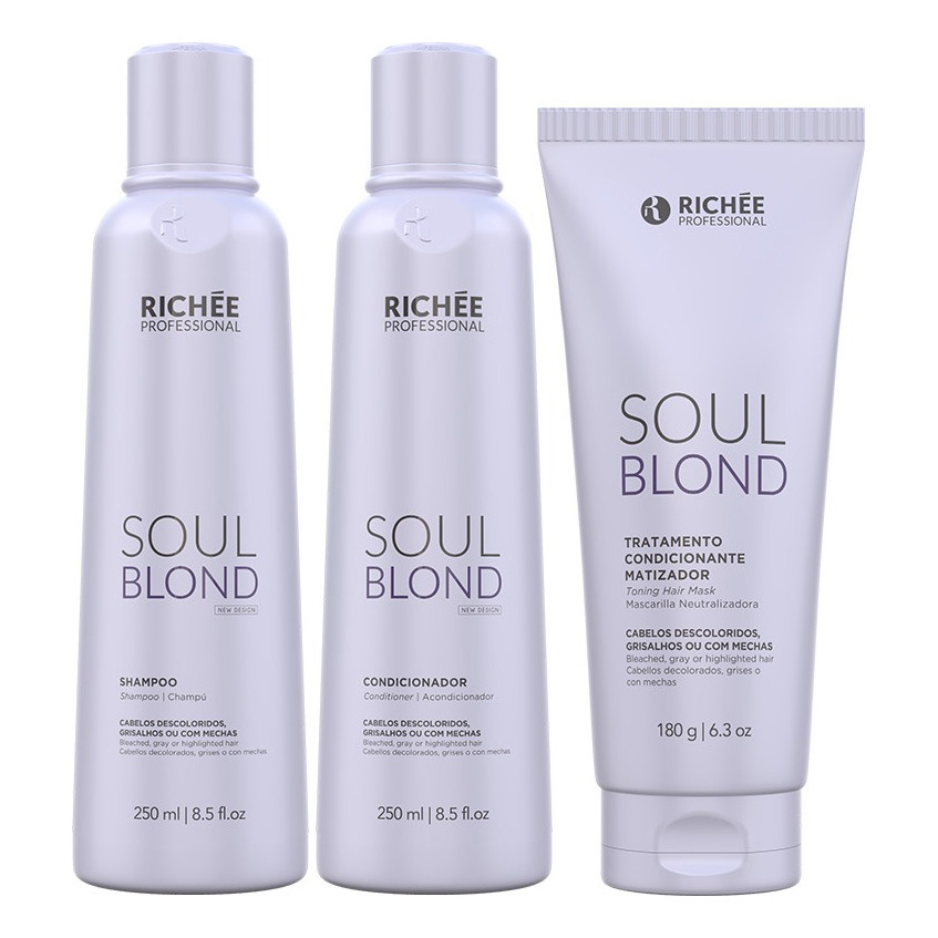 Kit Matizador Shampoo, Condicionador e Máscara Matizadora 3 produtos