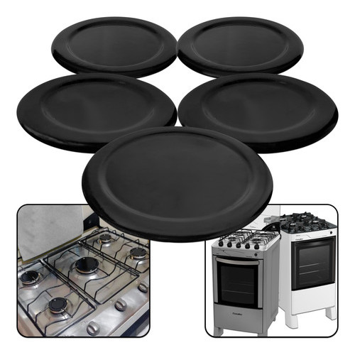 Kit 5 Tampas Espalhadores para Fogão Esmaltec Jade 5 Bocas