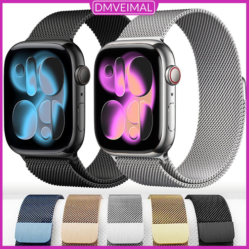 Pulseira Milanesa De Metal Para Relógio IWatch Apple Watch Ultra SE 3 2 Séries 11 10 9 8 7 6 5 4 46 49 45 41 44 40 42mm