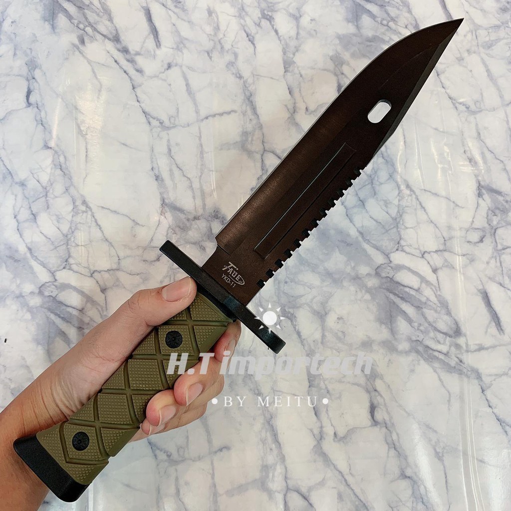 Faca Esportiva Tático Militar Pesca Cabo de Borracha Taue YKD-11
