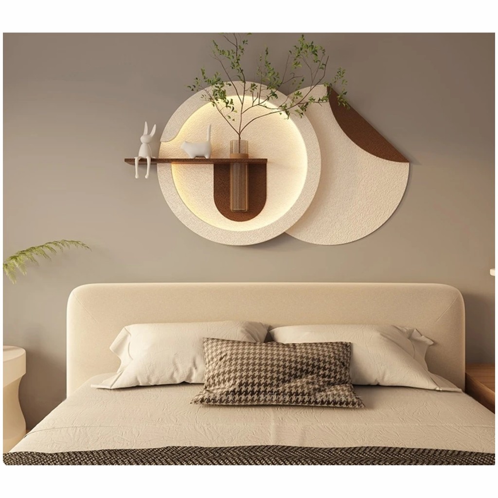 Quadro decorativo iluminação Led Lotus Decor Q8 sala hall quarto