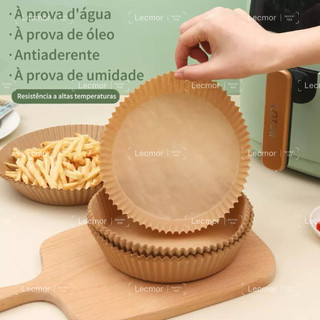 Kit 100 Papel Antiaderente Redondo para AirFryer Formato Descartável Fritadeira Sem Óleo …