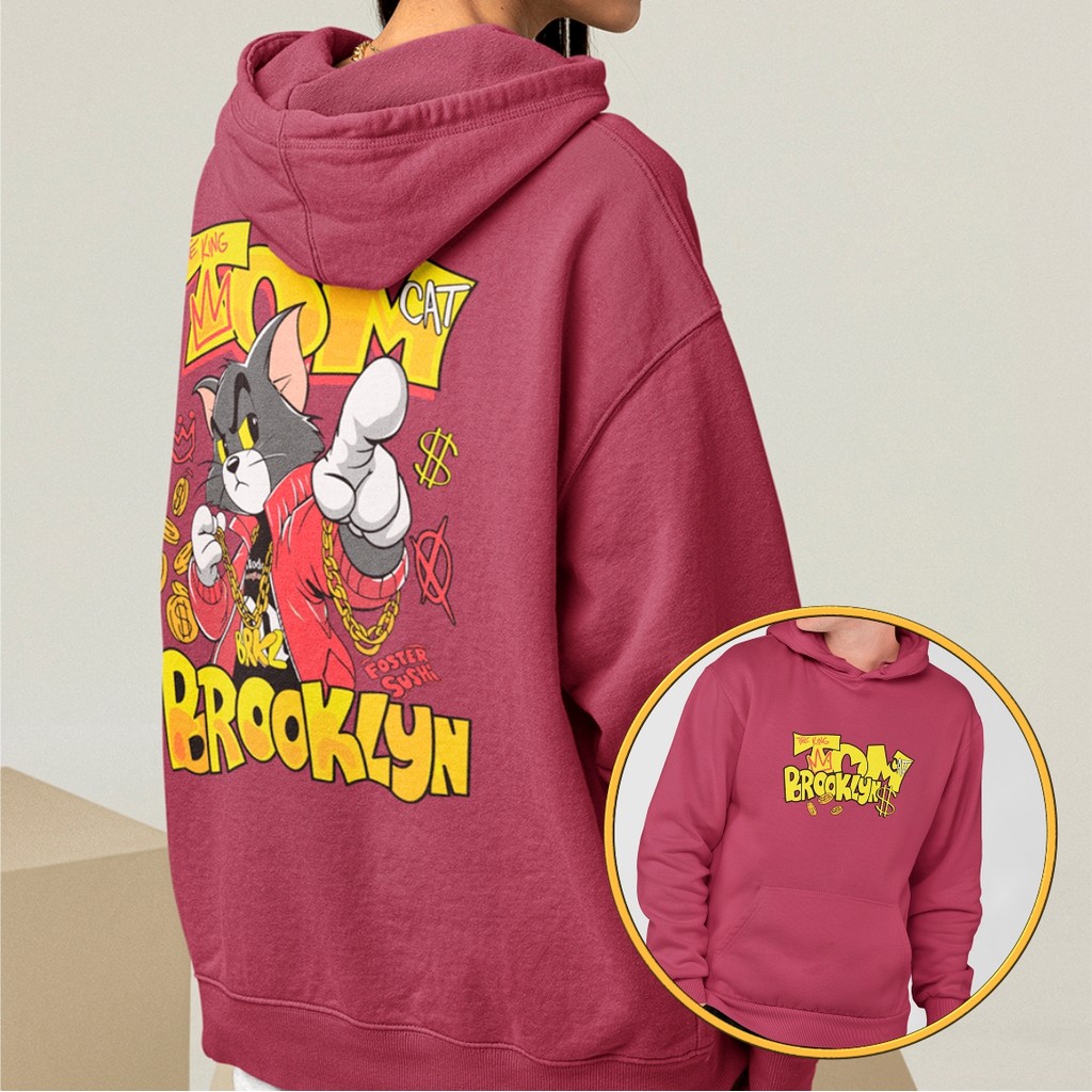Blusa De Frio Tom And Jerrry Desenho Moletom Tom Brooklyn Streetwear Unissex Agasalho Com Capuz