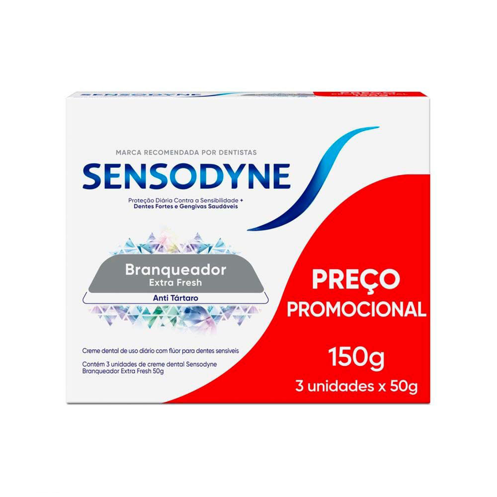 Creme Dental Sensodyne Branqueador Extra Fresh 50g Leve 3 Pague 2