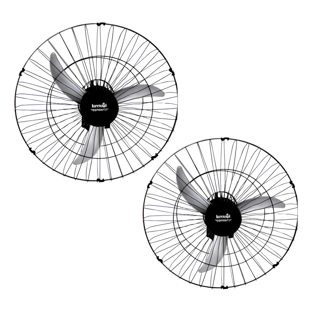 Kit 2 Ventilador De Parede Tufão 50cm Preto M2 Lorensid