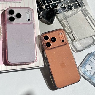 Capa De Telefone Transparente Com Glitter Para Iphone 17 15 13 12 14 16 Pro Max 15 Plus De Cor Clara em Oferta na Shopee
