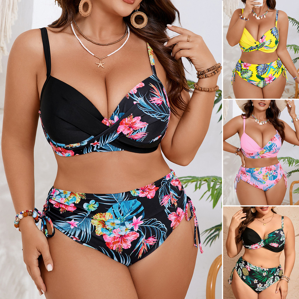 Biquíni Moda Praia Plus Size | Biquíni Cintura Alta | Biquíni short cintura alta | Conjunto de praia 2 peças moda