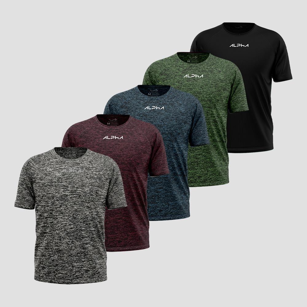 Kit 5 Camisetas New Fluid Dry Alpha Co Masculina