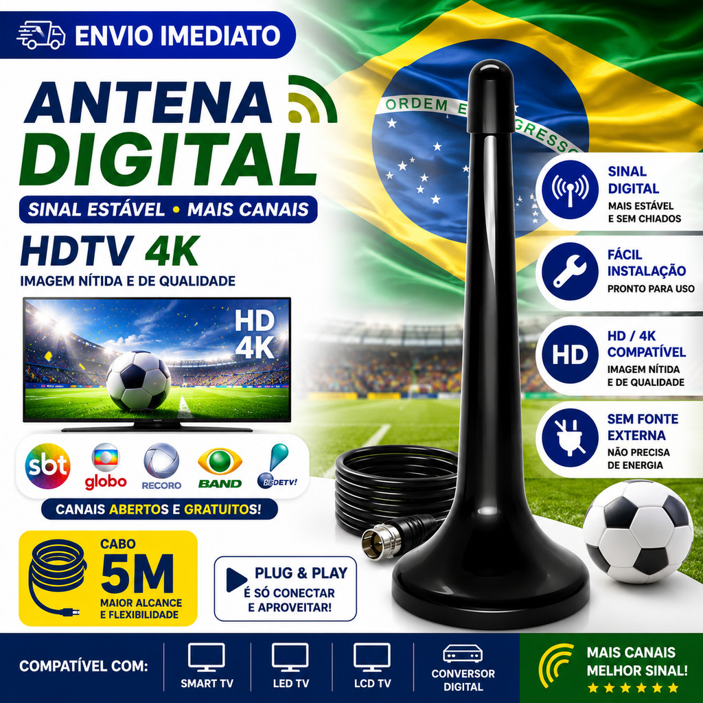 Atacado Kit10 Pcs Antena Digital Para TV| Imagem HDTV E Instalação Fácil | Alta Sensibilidade E Alcance