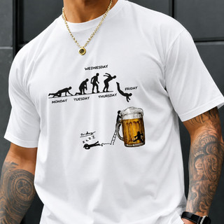 Camiseta Básica Friday Cerveja Masculina Feminina 100%Algodão Camisa Unissex StreetWear Envio Rápido