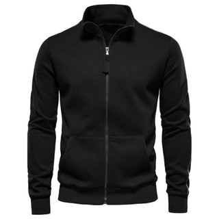 High-End preto moletom masculino de manga comprida 2026 novo estilo primavera outono estilo estação europeia zíper Cardi