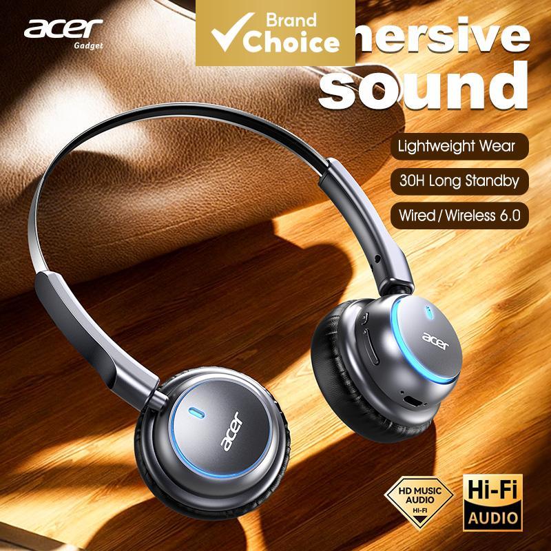 Acer OHR645 Fones De Ouvido Bluetooth Sem Fio Com Microfone USB-C 400mAh Bateria 25h Reprodução 120 Dias Em Espera Músic