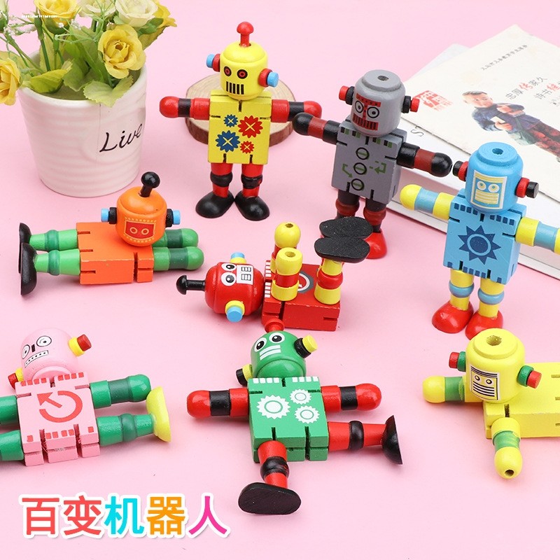 Crianças de madeira transformando robô variedade criativa brinquedos educação precoce meninos meninas prêmios do jardim 
