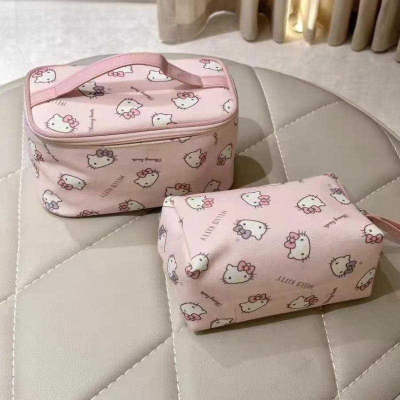 Bolsa de Armazenamento de Cosméticos Portátil Rosa de Grande Capacidade