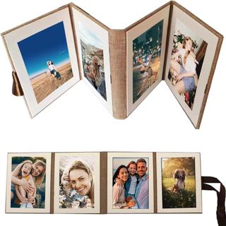 Álbum de Fotos Espiral Vintage, 4 Páginas para Colar, Álbum de Família Personalizado, Mini Álbum de Fotos de Bebê com Ca