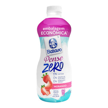 Batavo Pense Zero Morango Iogurte Desnatado Zero Lactose
