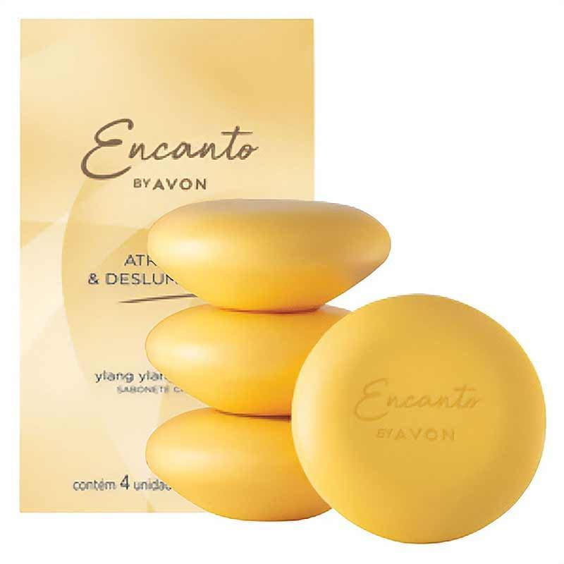 Sabonete Barra Avon Encanto Atraente 4un 80g