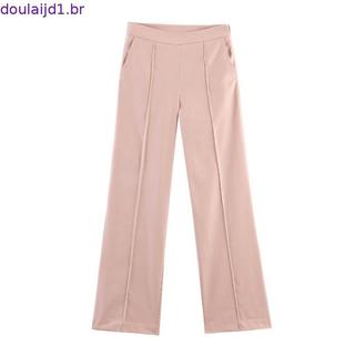 Novo Blazer feminino trespassado2651809 Calça Perna Reta2645809 Conjunto de conjunto de conjunto