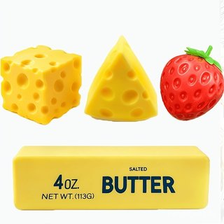 Conjunto de 4 Brinquedos Squishy para Festas Infantis, Brinquedos Squishy em Forma de Morango, Queijo e Manteiga, Brinqu