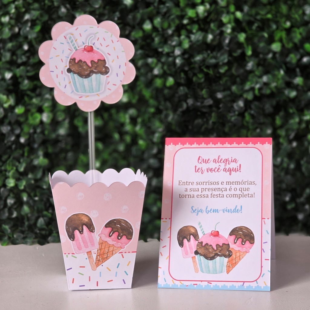 Centros de mesa + Plaquinhas CONFEITARIA para festa infantis lembrancinhas de aniversario mimos decoração personalizados