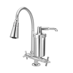 Torneira Cozinha Cone Duplo Jato Com Filtro Abs Mesa Slim 1/4v Agua Quente Fria Gourmet