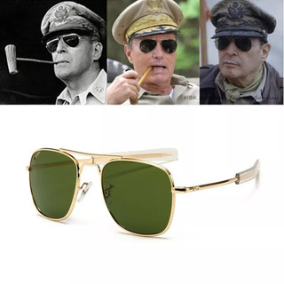 Óculos de aviador masculinos, marca do Exército dos EUA, design óptico militar, óculos de sol aviador AO SI9U G54Q