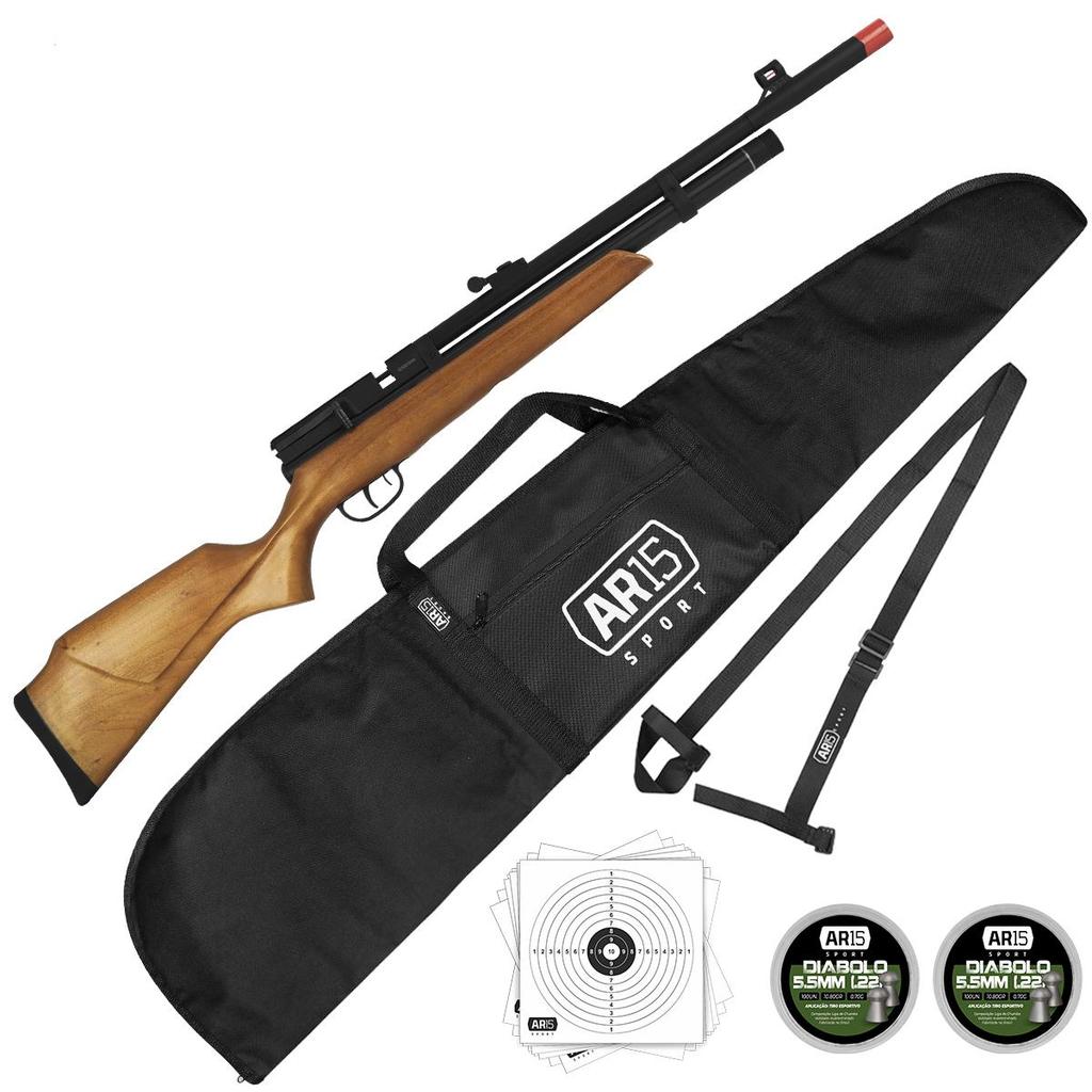 Carabina de Madeira 5.5mm PCP Beeman 1331 Raider + Chumbinho