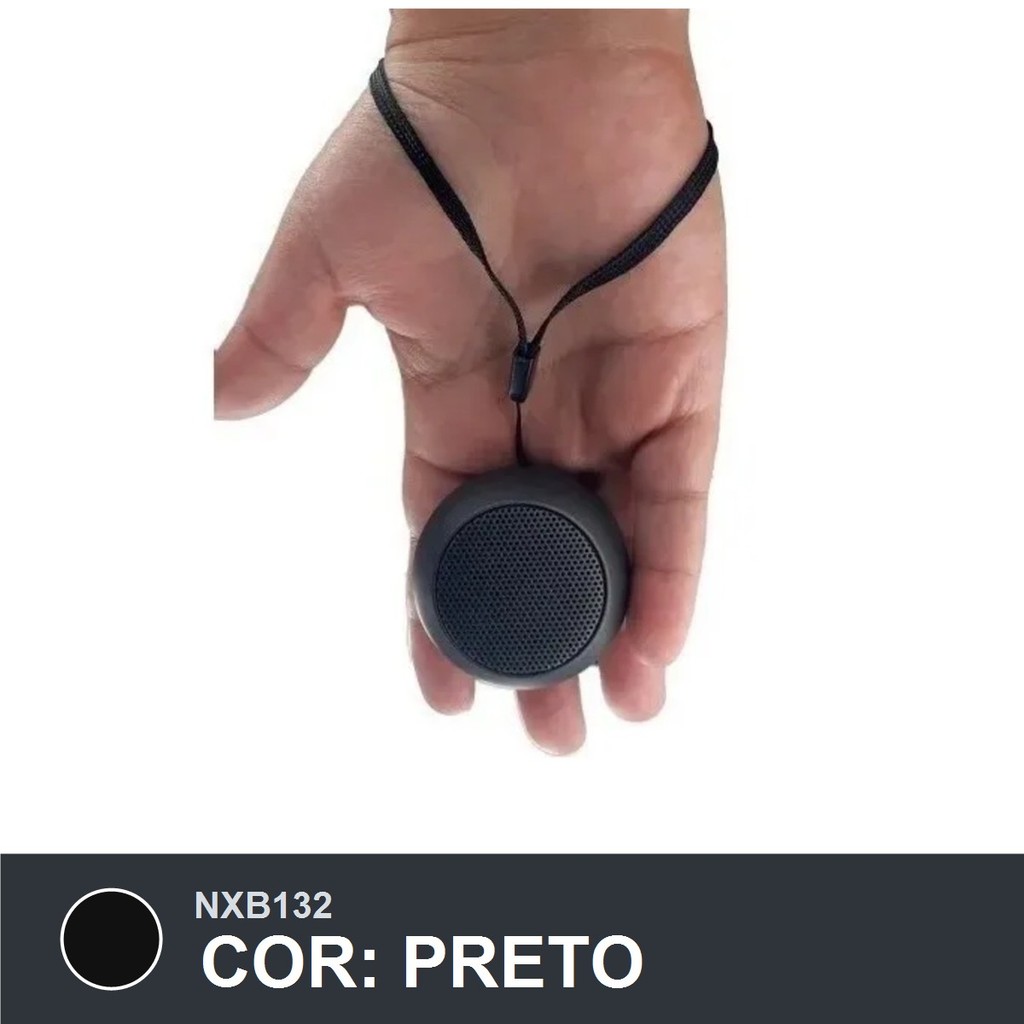 Mini Caixa de Som Kapbom Speaker Wireless 3W Fosco ALE-Y3 - Rosa, Azul, Preto - Cor Preto
