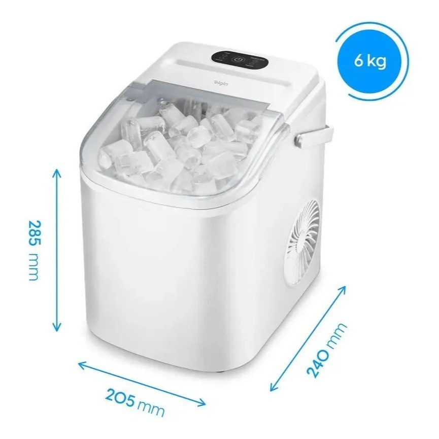 Máquina De Gelo Easy Ice 12kg Com Painel De Led Branca Elgin Branco