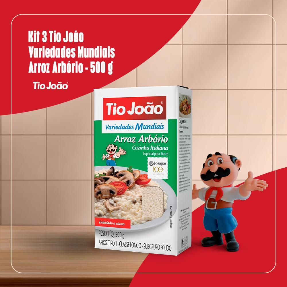 Kit 3 Tio João Variedades Mundiais Arroz Arbório - 500g