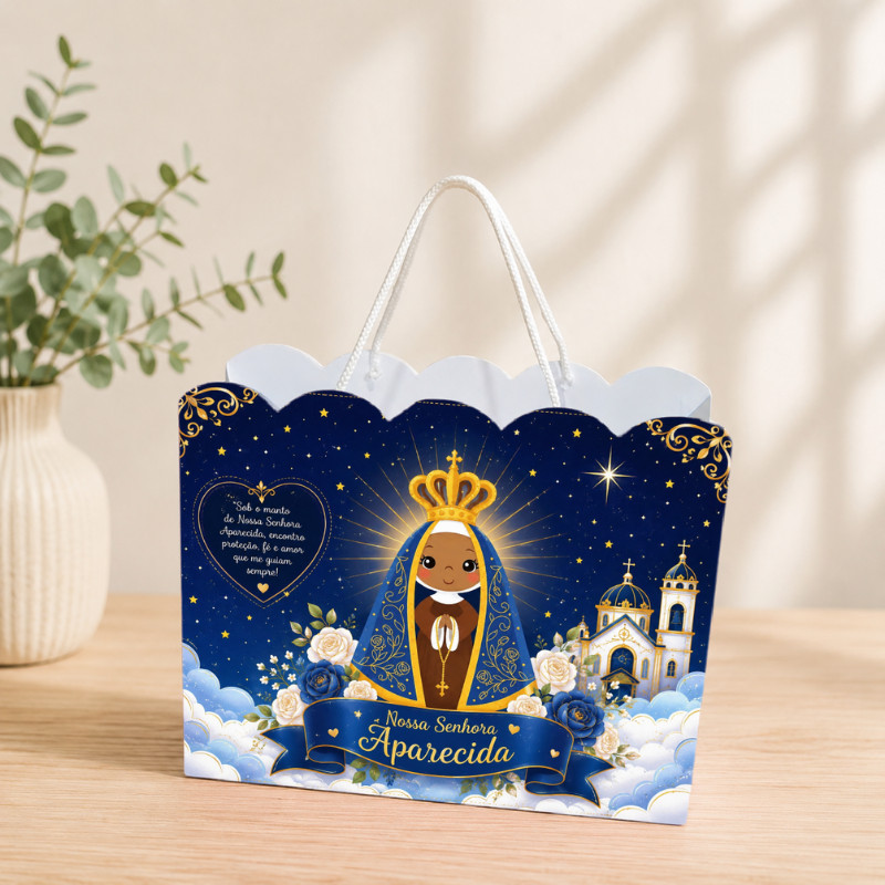 Sacolinha Personalizada Nossa Senhora Aparecida Pegue e Monte Lembrancinha Aniversário Infantil Mimos Festa