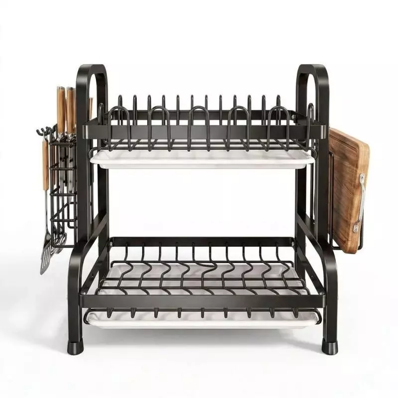 Escorredor de Louça Kitchen Rack em Aço Inoxidável Preto para Pia 43cm — foto 9