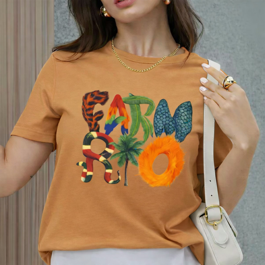 Blusa Feminina Estampada Algodão Premium Camiseta Casual Manga Curta Confortável Leve Moda Feminina Verão Look Moderno A