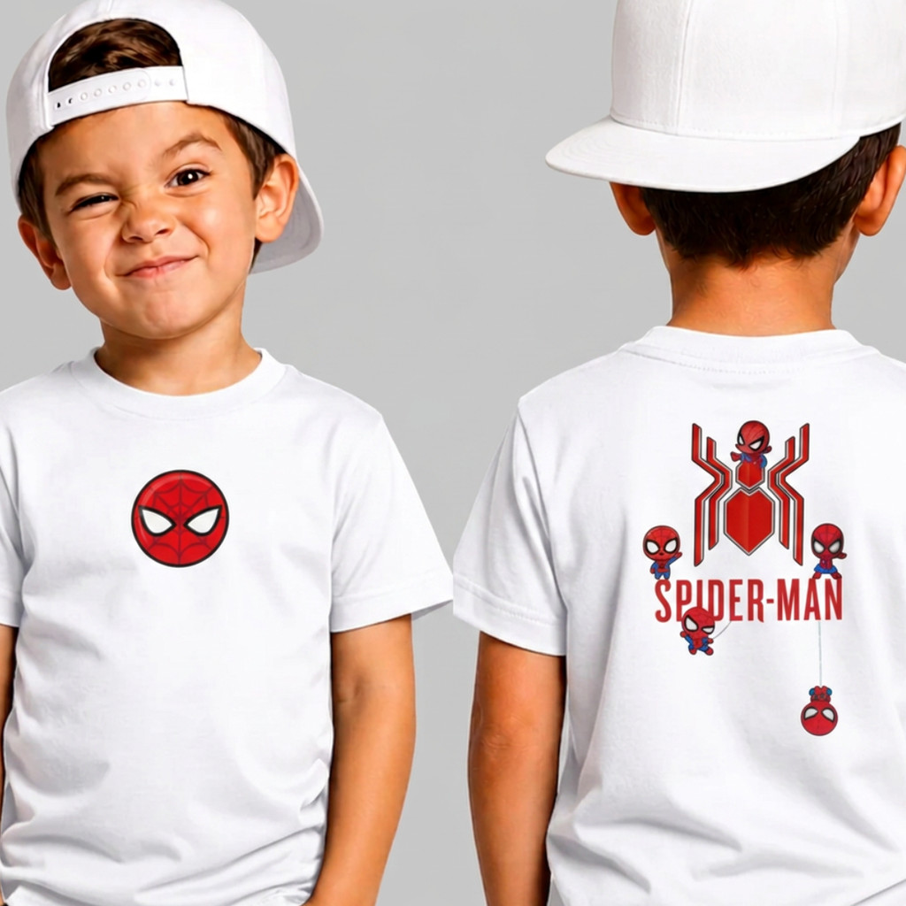 Camiseta Infantil Homem Aranha Spider Man Menino 100% Algodão Manga Curta Estampada 2 a 14 Anos