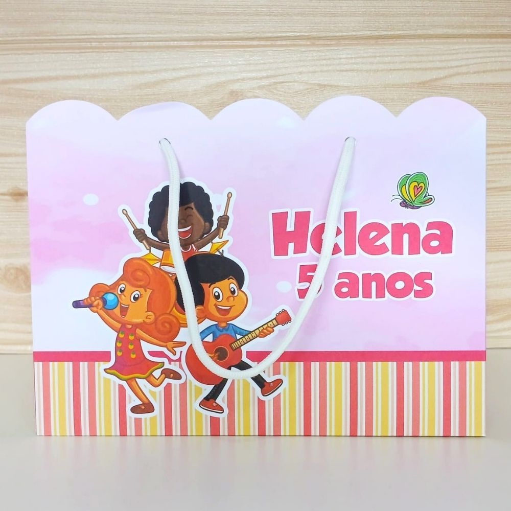 Sacolinha 3 Palavrinhas Rosa Personalizada / Festa Infantil / Aniversário / Lembrancinha