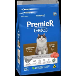 Ração Seca PremieR Gatos Castrados 6 meses a 6 anos sabor Salmão 500g